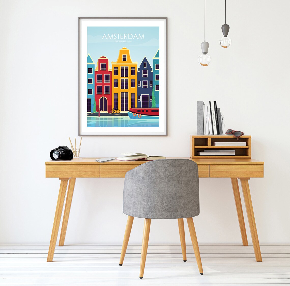 Amsterdam Travel Poster, Retro Style Print - Image 2