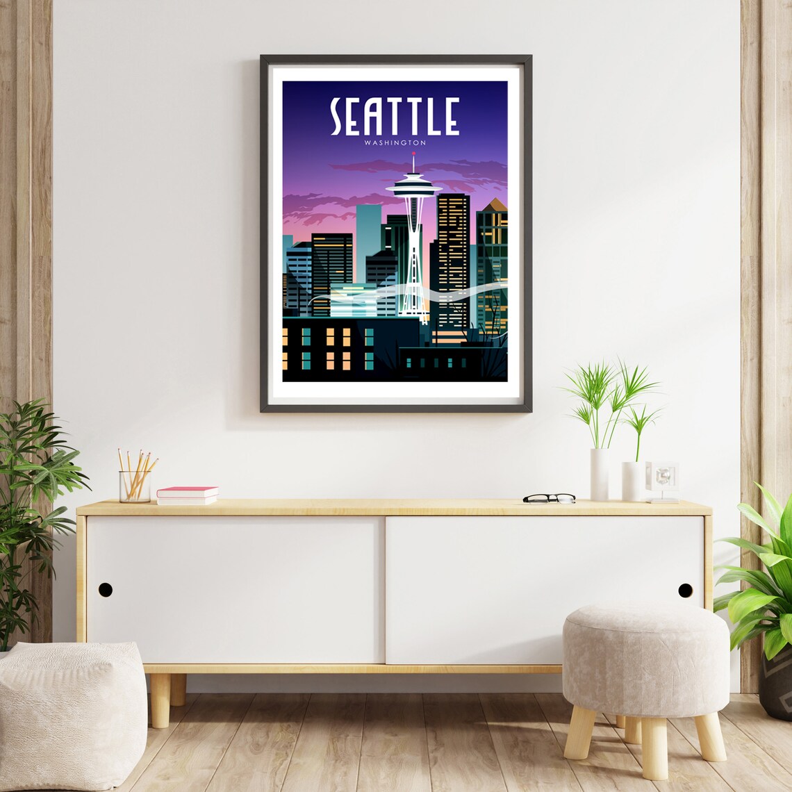 Seattle Travel Poster, Retro Washington Wall Art - Image 3