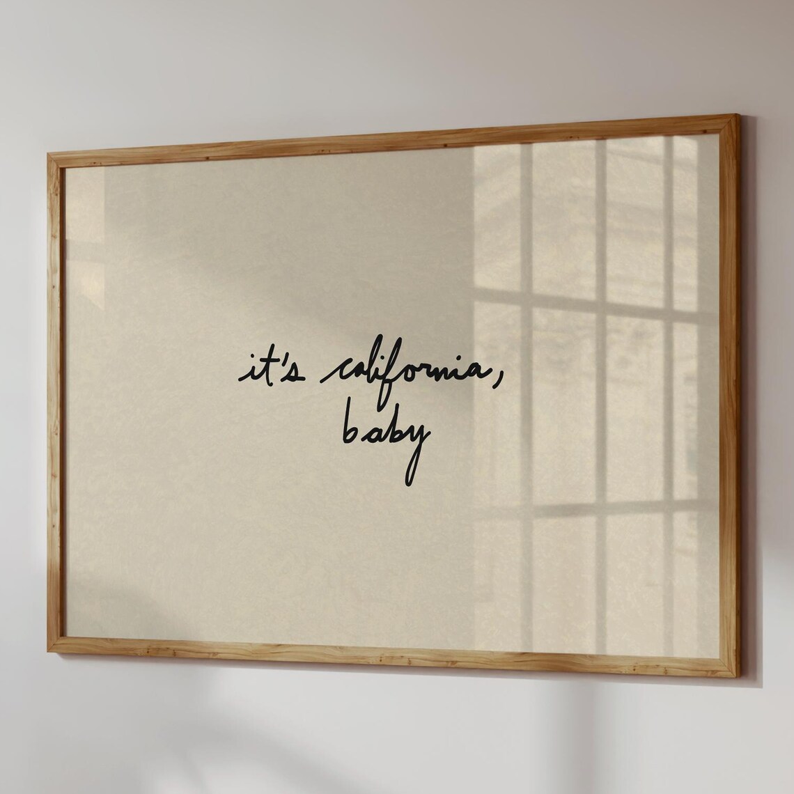 It's California Baby Handwritten Script Minimalist West Coast Poster