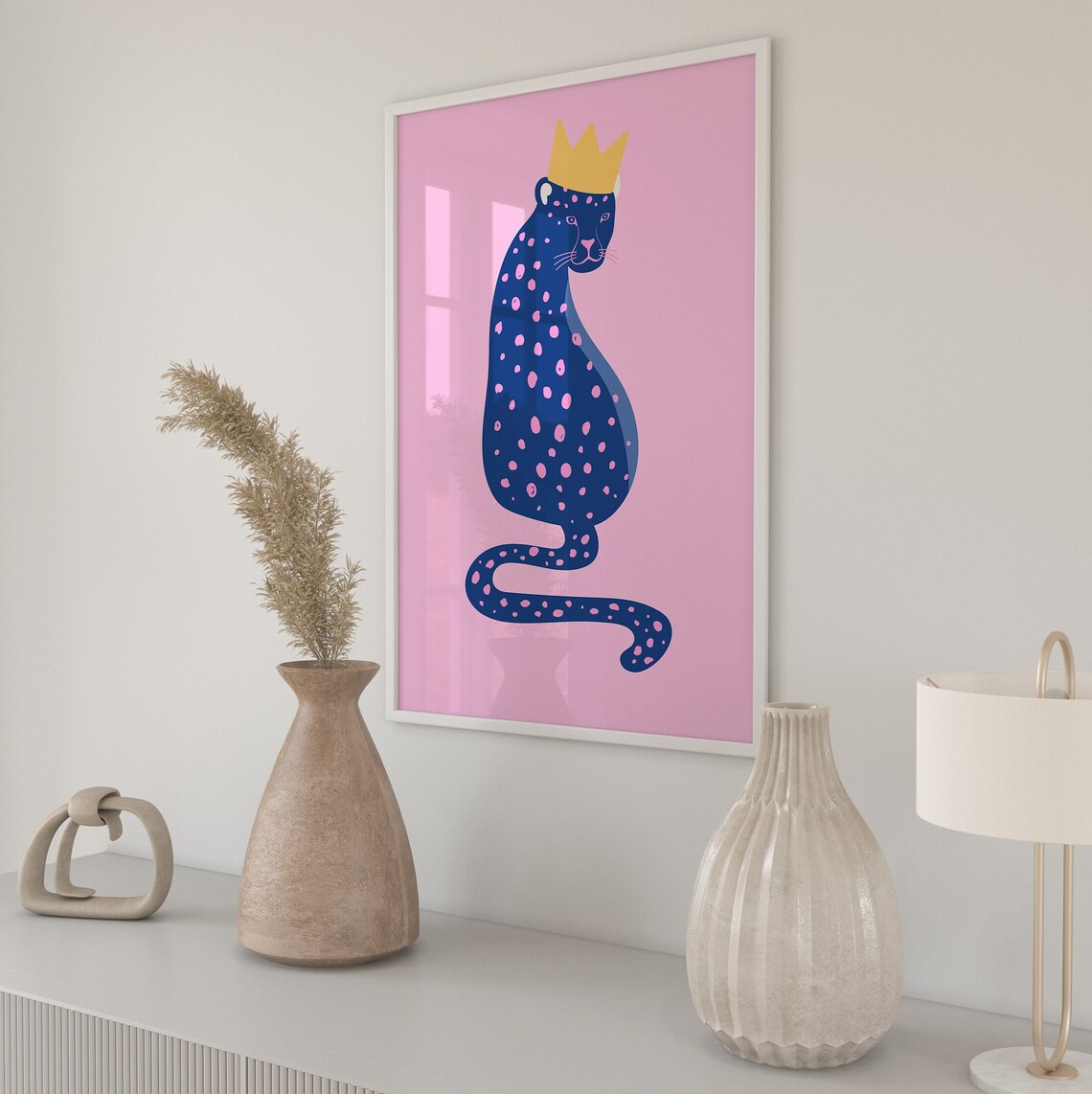 Leopard Poster Print, Preppy Maximalist Boho Decor