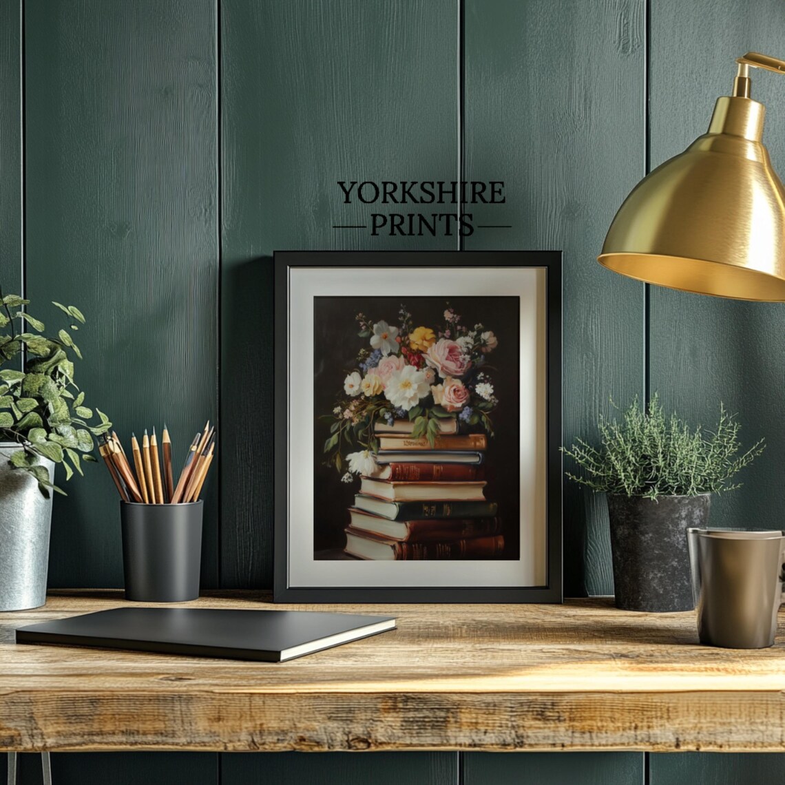 Moody Spring Book Print, Dark Academia Floral Decor - Image 3