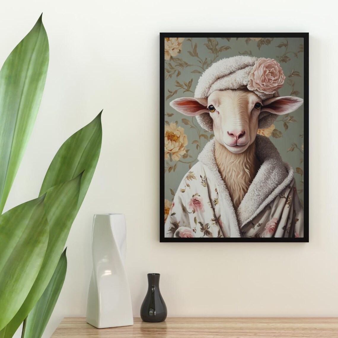 Sheep In Bathrobe Poster, Funny Bathroom Wall Art - Image 2