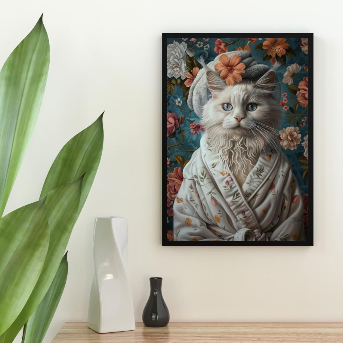 Ragdoll In Bathrobe Cat Bathroom Poster Print - Image 2