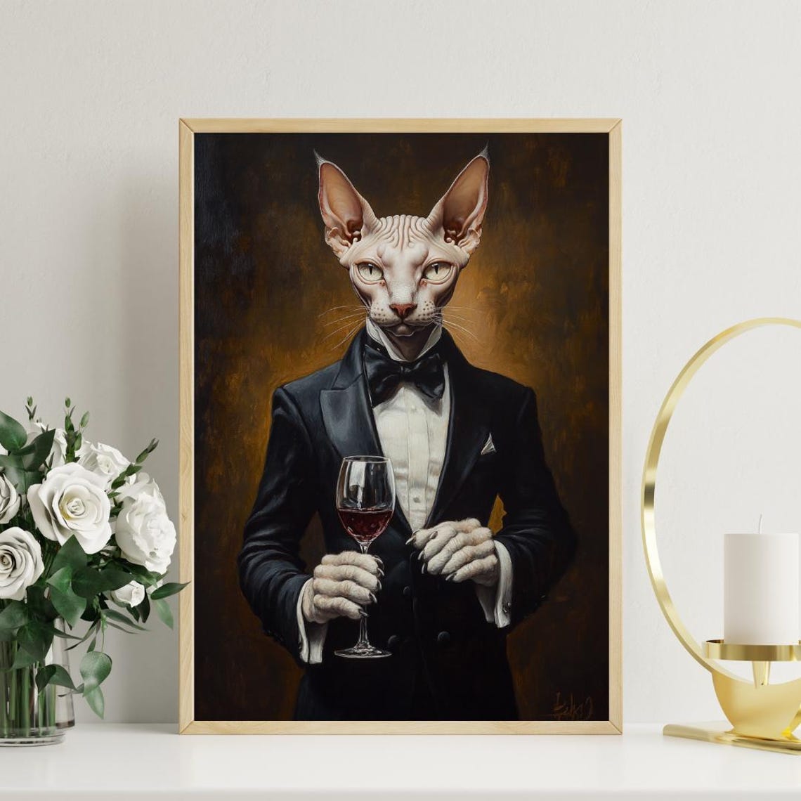 Cornish Rex In Tuxedo Poster Poster Cornish Rex In Suit Print Cornish Rex Portrait Funny Cornish Rex Art Funny Pet Print Cat Print - Image 3