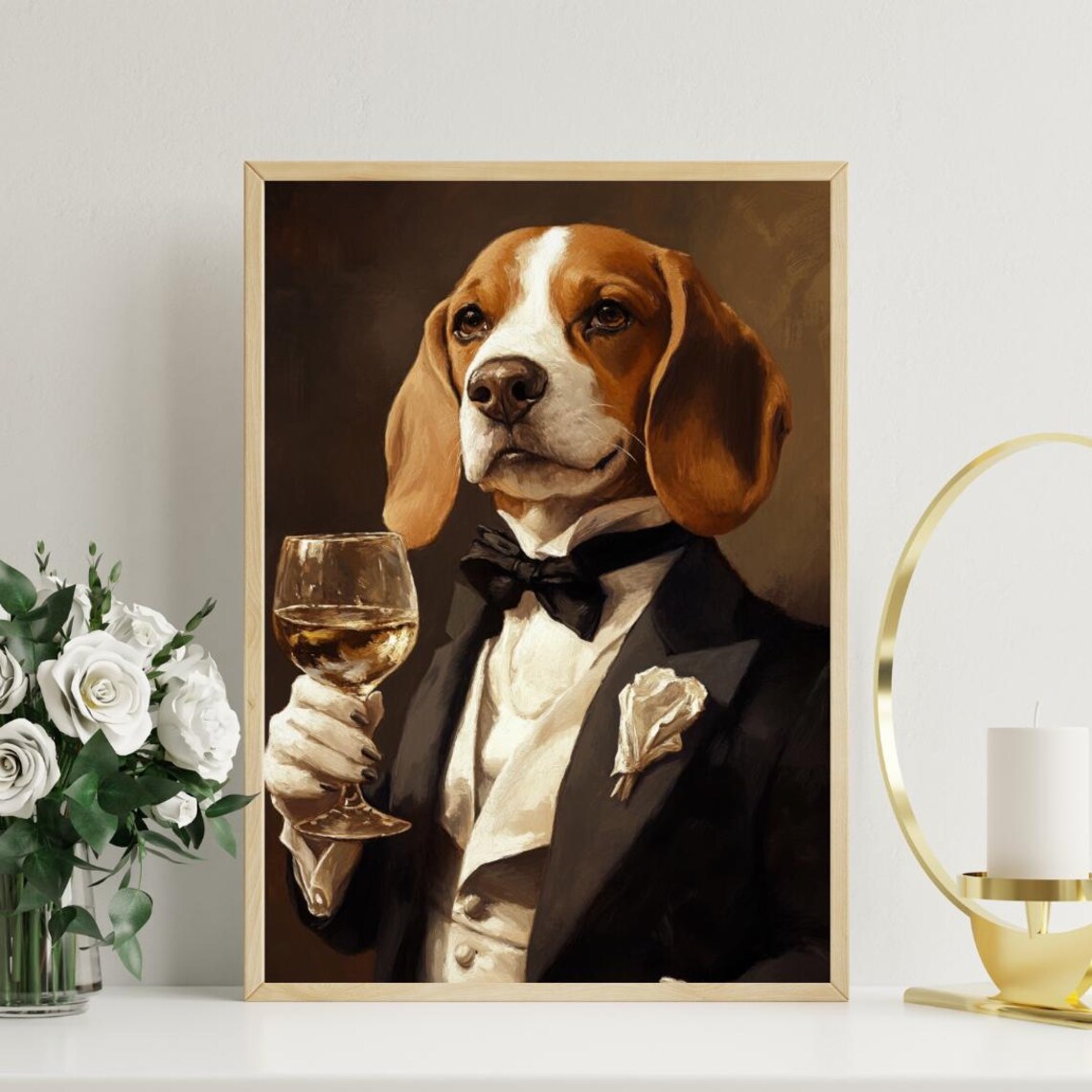 Beagle in Tuxedo, Funny Dog Living Room Poster - Image 3