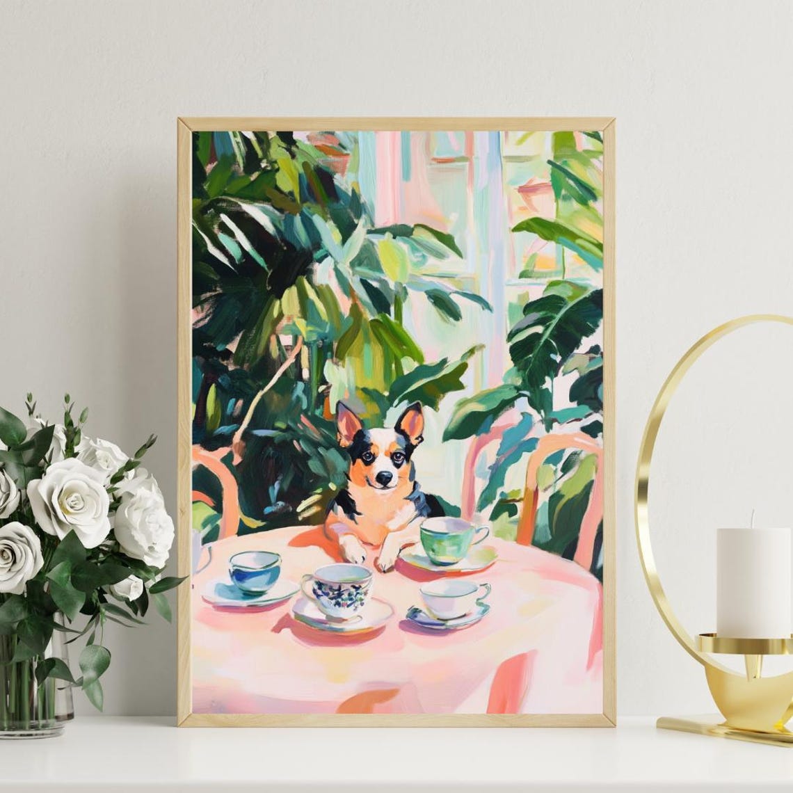Retro Australian Cattle Dog Poster Australian Cattle Dog Oil Painting Vintage Poster Dog Dining Room Wall Art Retro Dog Poster Pet Art - Image 3