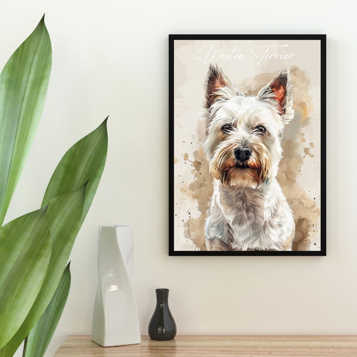 West Highland White Terrier Watercolor Portrait Dog Art Poster - Image 2