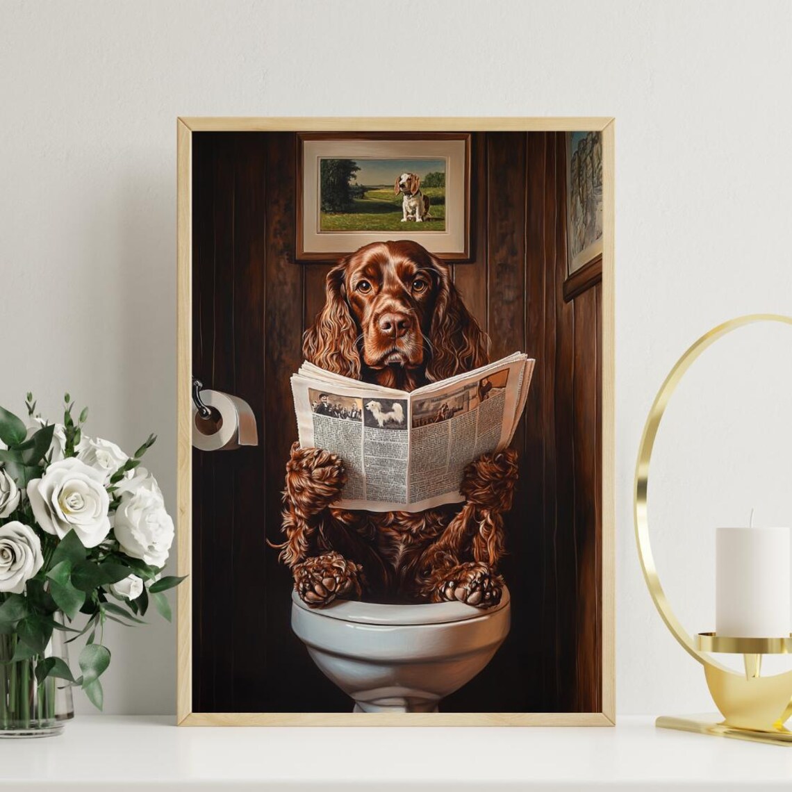 Boykin Spaniel Bathroom Poster Print, Dog Portrait - Image 3