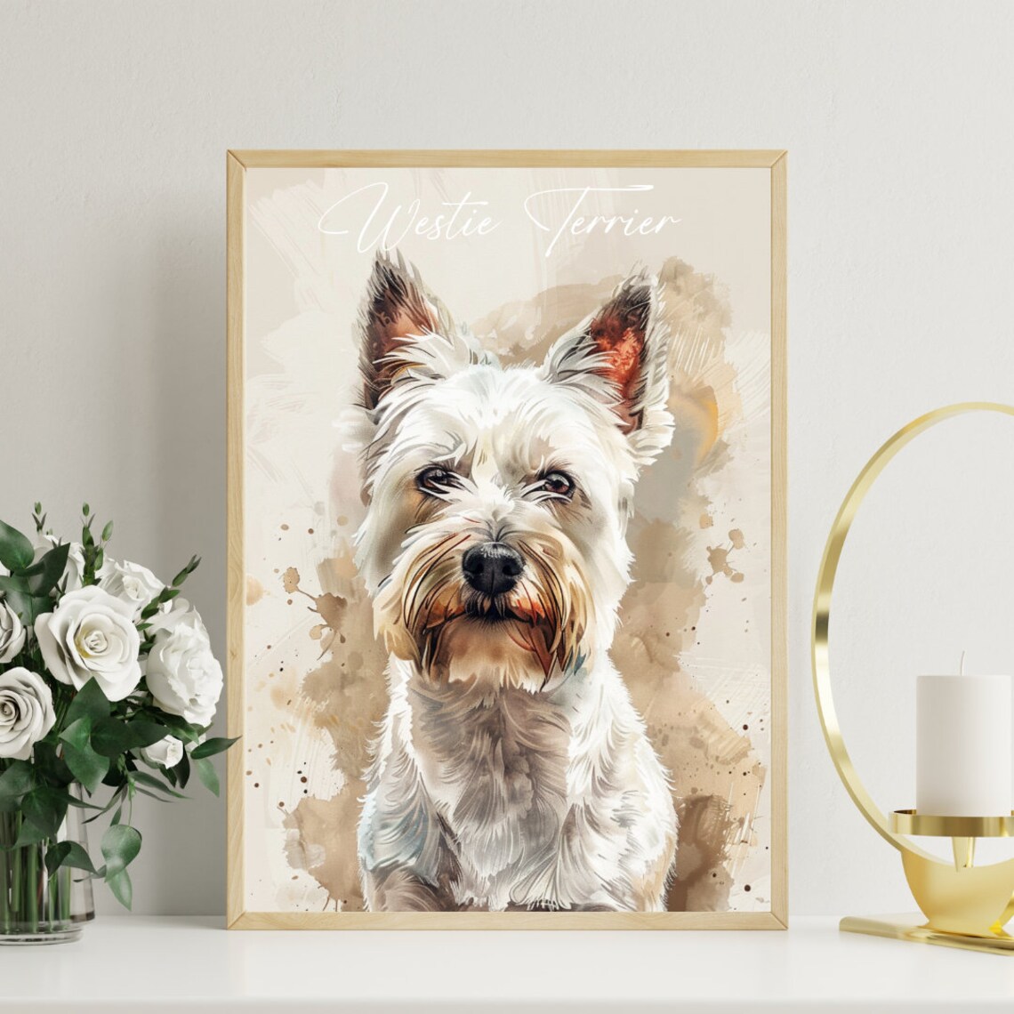West Highland White Terrier Watercolor Portrait Dog Art Poster - Image 3