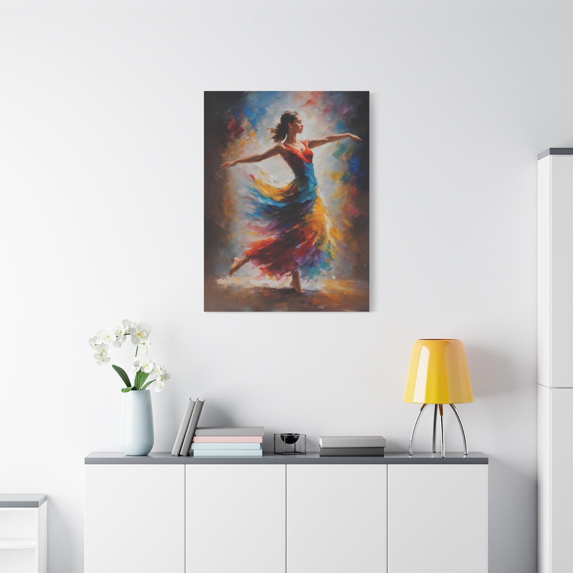 Woman Dancer Art Elegant Woman Dancing Painting Dance Wall Art Dance Print Colorful Dance Movement Art Dance Lover Gift - Image 4