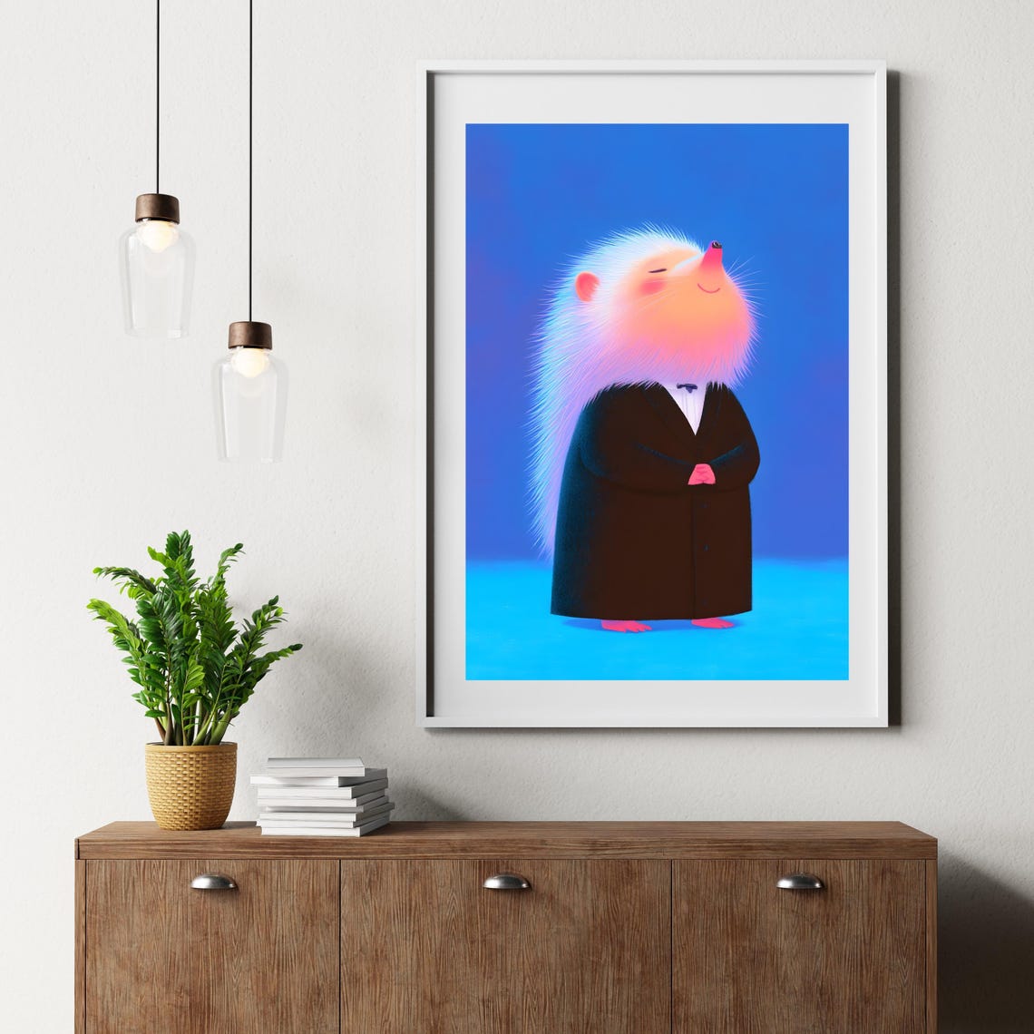 Smiling Hedgehog In Tuxedo Portrait Cute Gentleman Animal Poster - Image 2