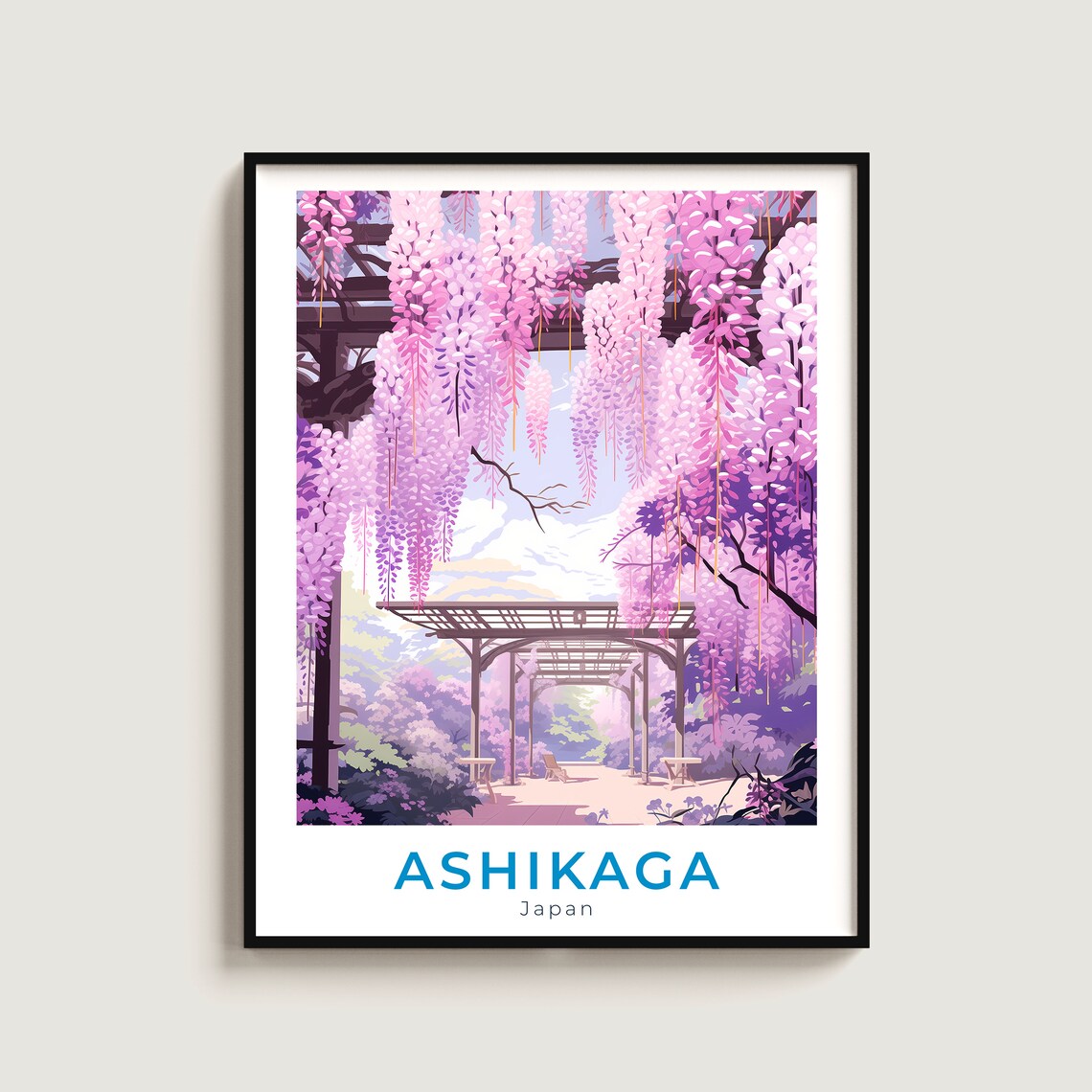 Ashikaga Japan Wisteria Flower Tunnel Spring Blossom Art Poster
