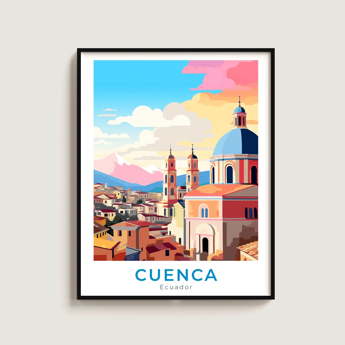 Cuenca Travel Poster Wall Art Gift Ecuador Print Home Decor Lovers Hanging