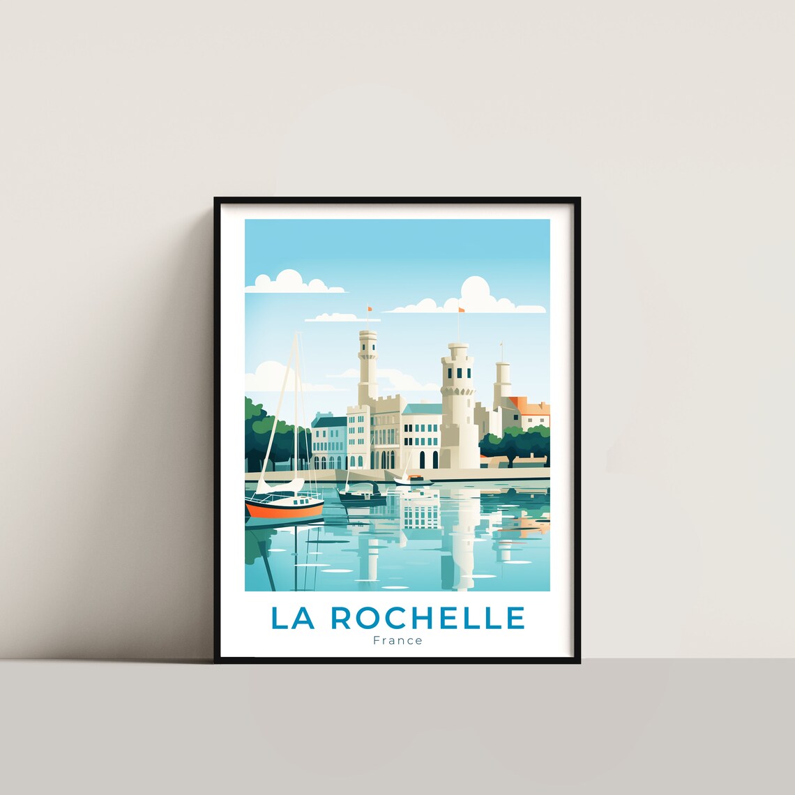 La Rochelle France Atlantic Waterfront Old Harbor Towers Poster
