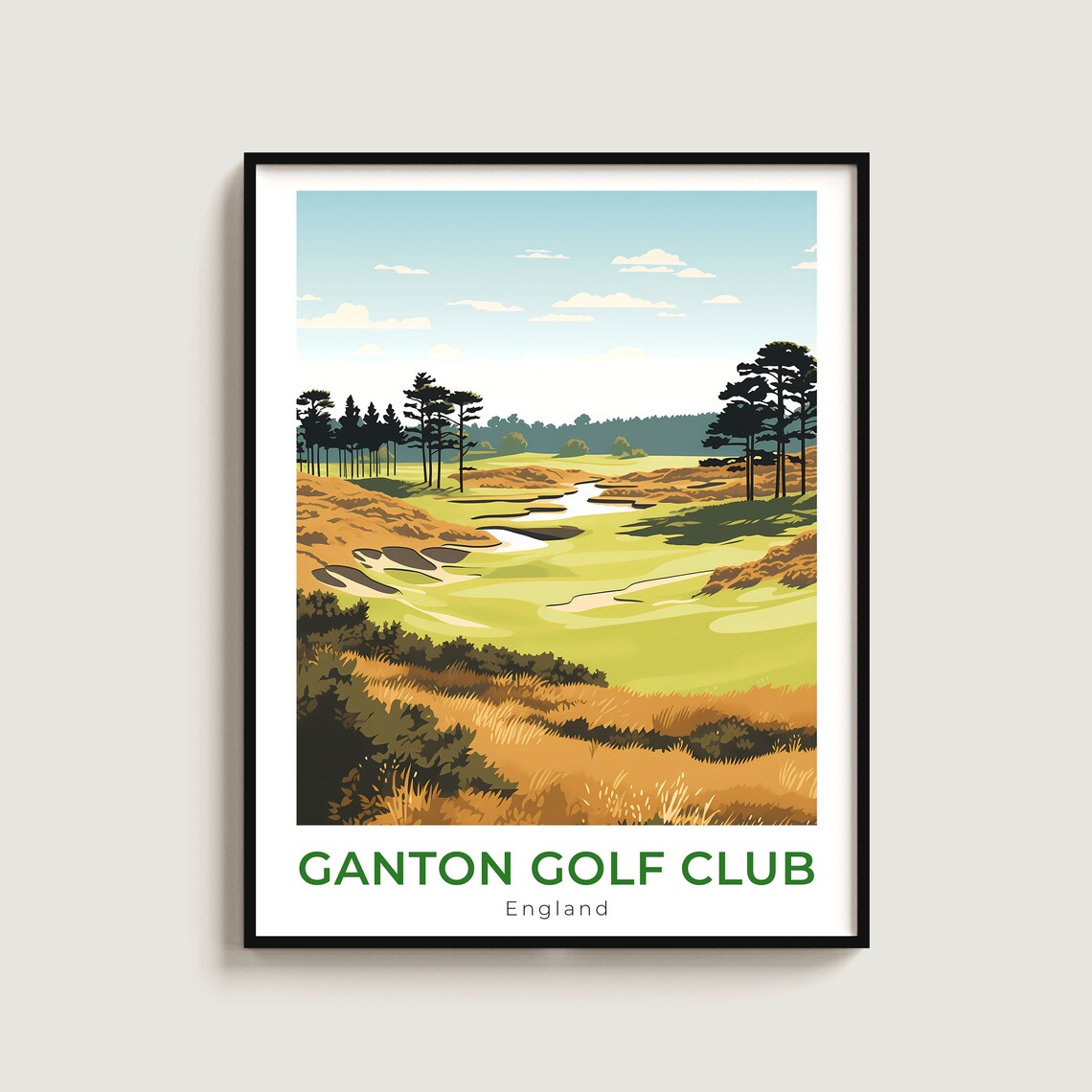 Ganton Golf Club England Heathland Pines Course Travel Poster