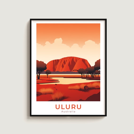 Uluru Travel Print Wall Art Gift Australia Poster Home Decor Lovers Hanging