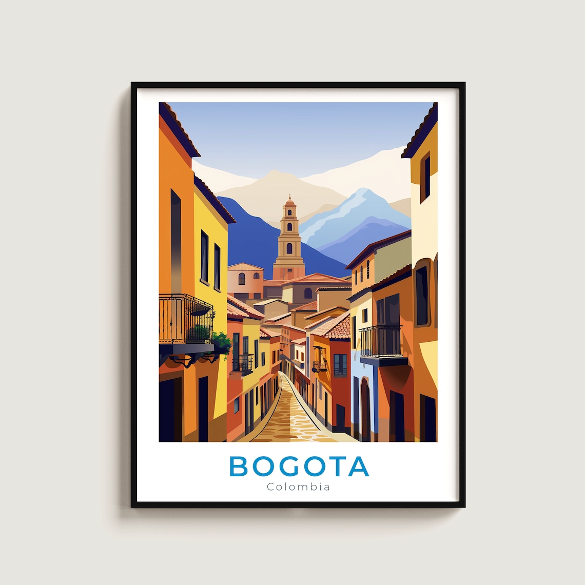 Bogota Colombia Old Town Colonial Street Travel Wall Decor Poster