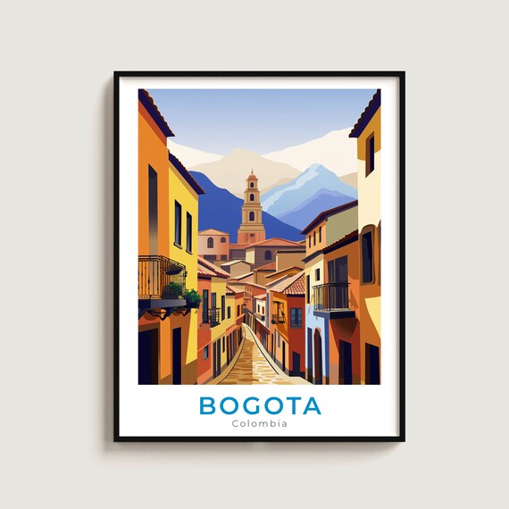 Bogota Travel Poster Wall Art Gift Colombia Print Home Decor Lovers Hanging
