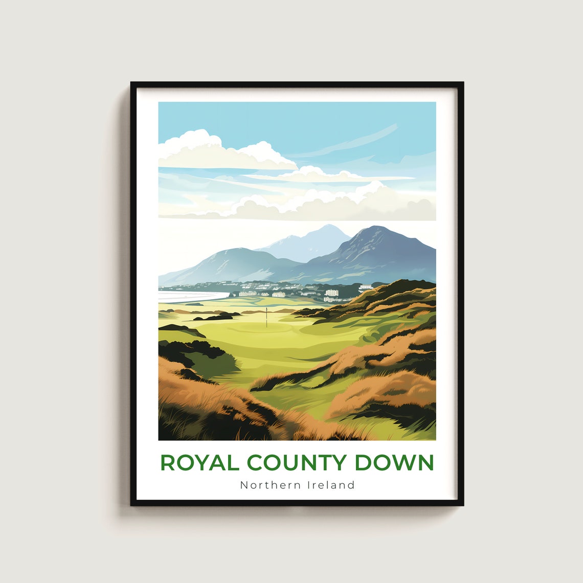 Royal County Down Northern Ireland Links Golf Course Travel Poster