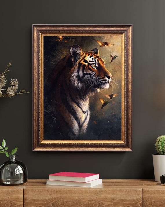 Stunning Tiger Art Print Wall Poster Bold Home Decor Instant Vibrant Artwork For Or Cafe