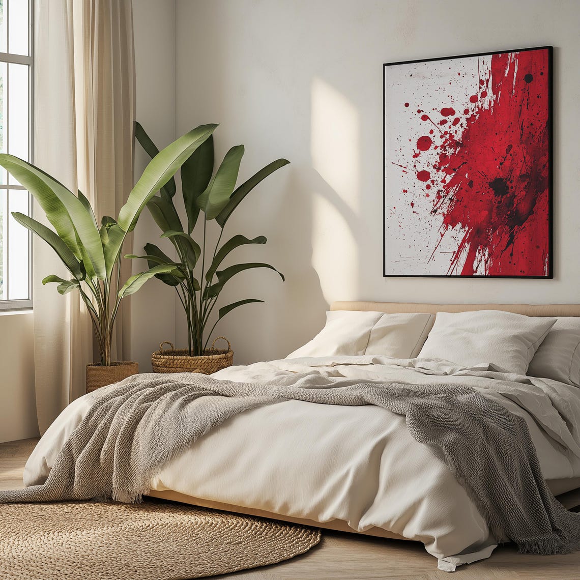 Abstract Red And Black Splatter Art Print Bold Expressionist Wall Decor Modern Minimalist Ink Splash Design For Living Room Or Office - Image 5