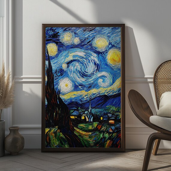 Starry Night Van Gogh Reproduction Classic Art Masterpiece Poster
