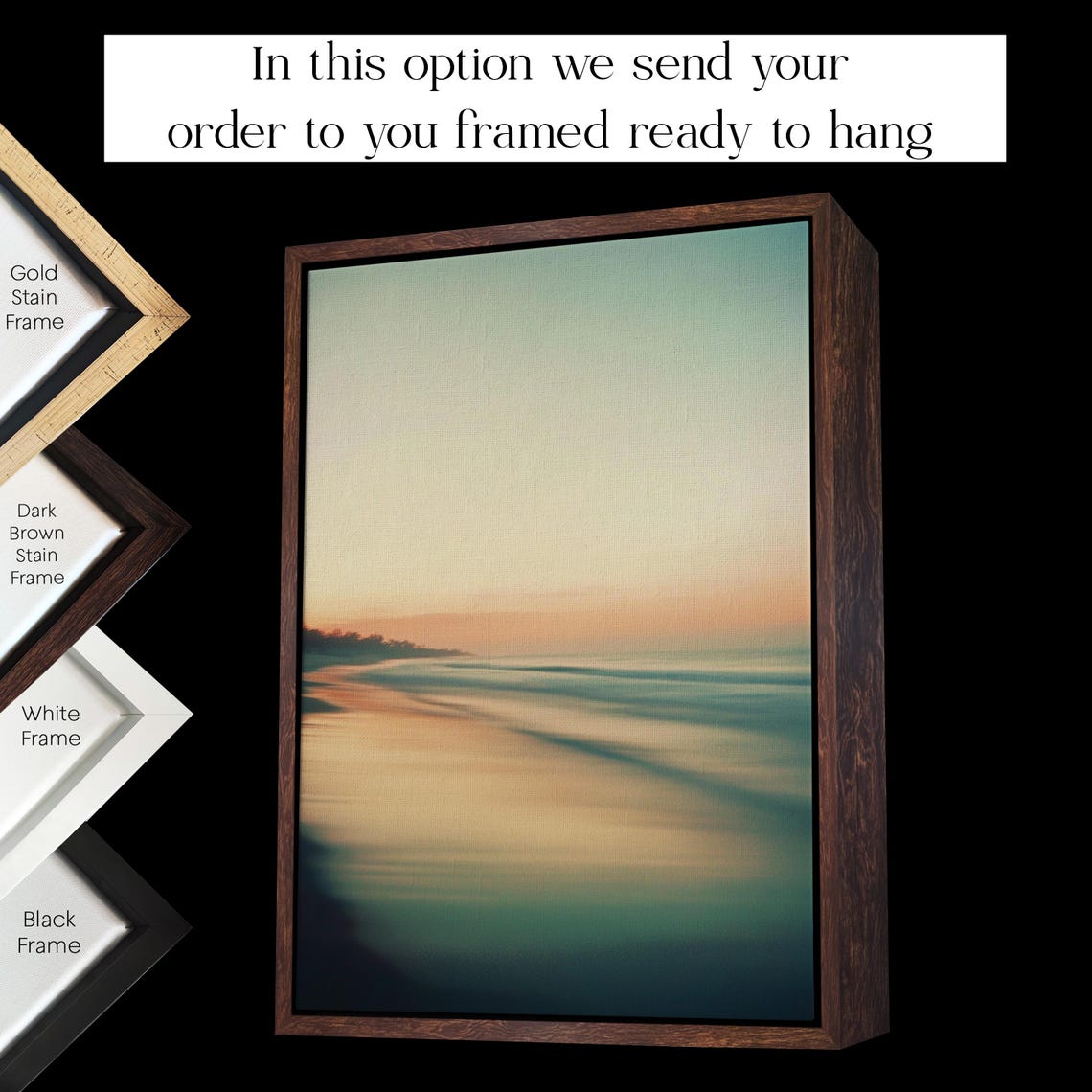 Soft Sunset Beach Waves Abstract Seaside Coastal Ocean Poster - Image 2