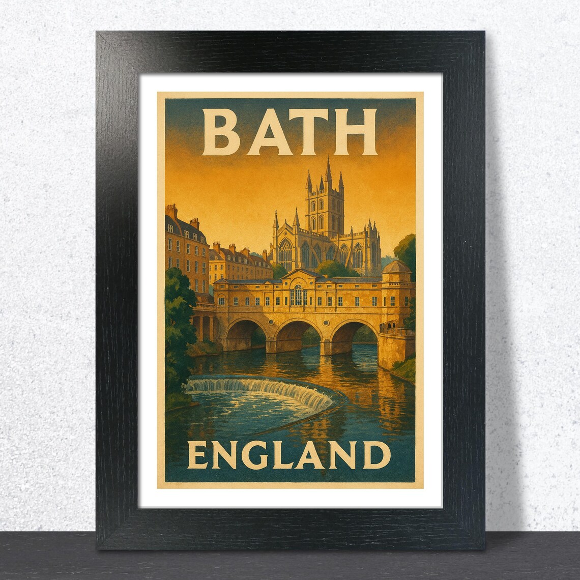 Bath England Vintage Travel Poster, City Art Print