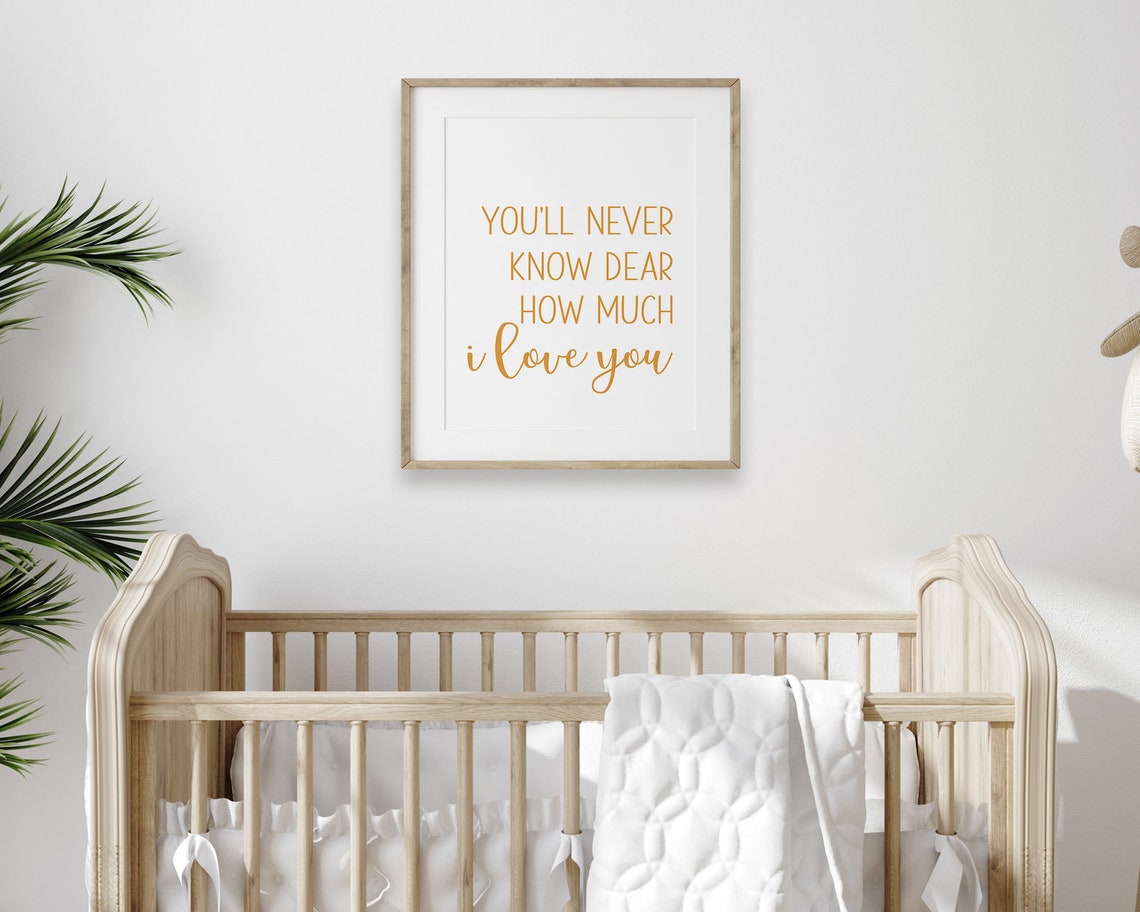 Mustard Yellow You'll Never Know How Much I Love You Quote Wall Art - Image 5