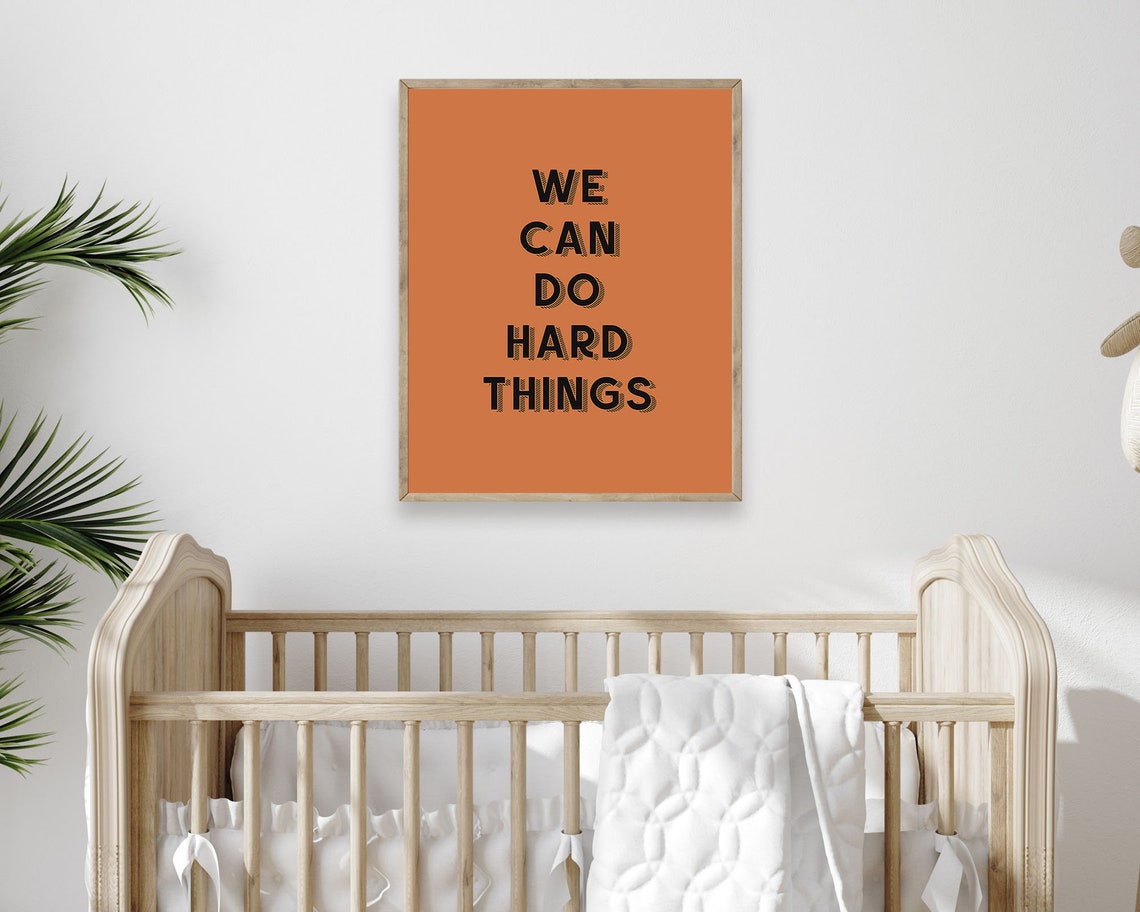 We Can Do Hard Things Burnt Orange Growth Mindset Classroom Wall Art - Image 2