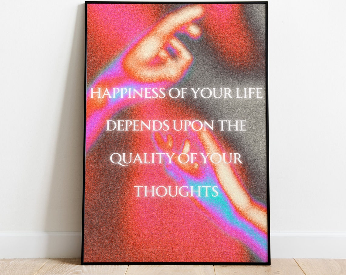 Happiness Depends on Your Thoughts Marcus Aurelius Quote Poster - Image 4
