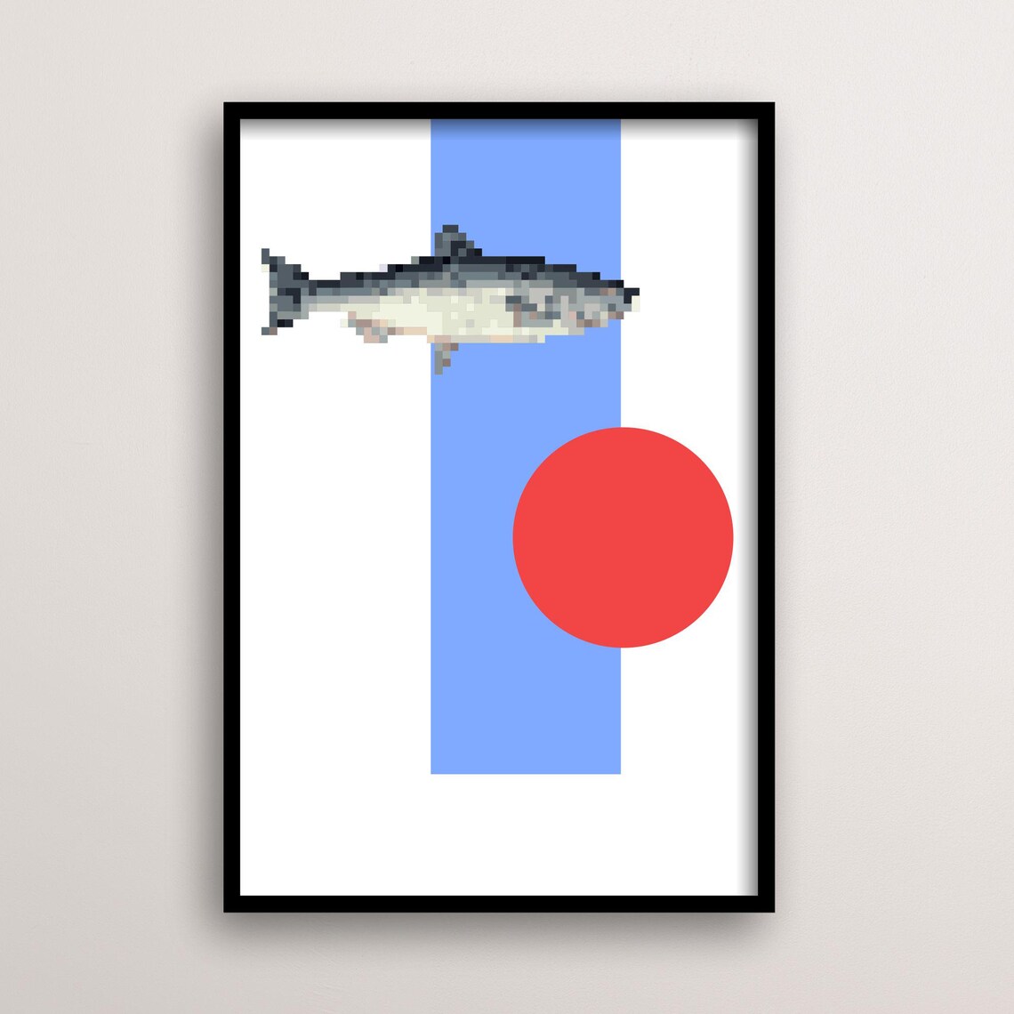 Crane Bird Minimalist Japanese Style Art Print