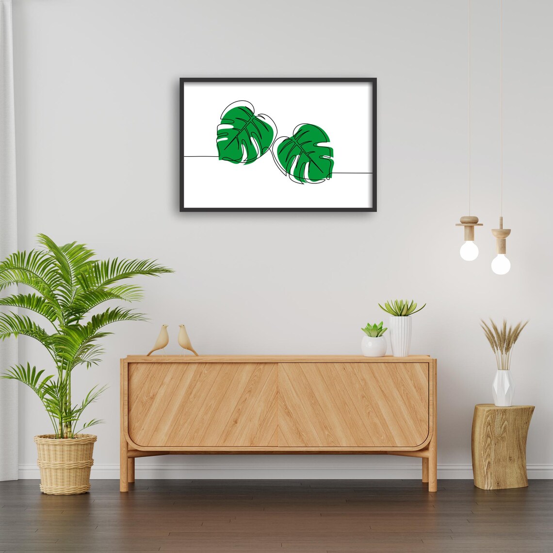 Minimalist Monstera Line Art, Botanical Decor - Image 3