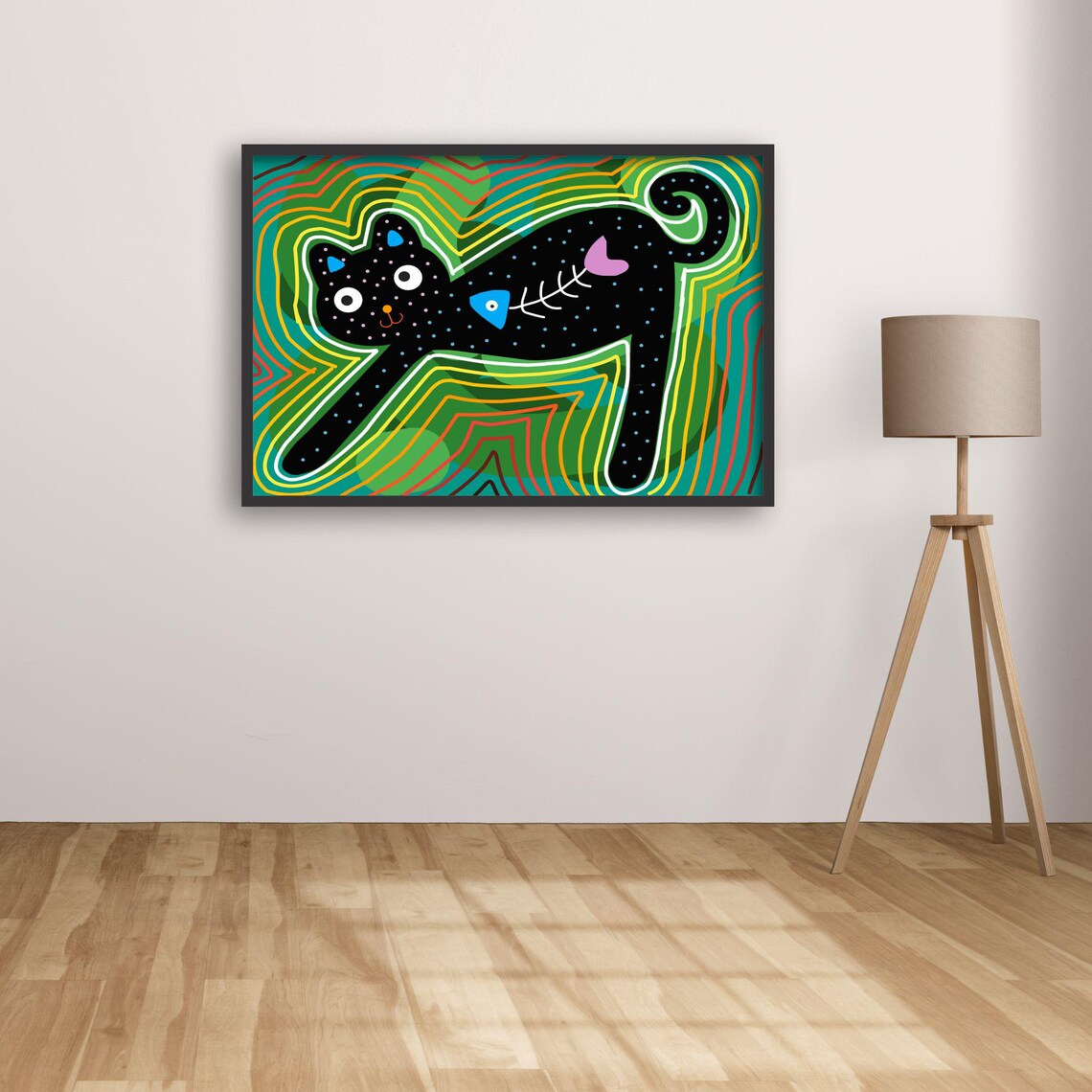 Cat Art, Whimsical Boho Decor Poster Print - Image 4