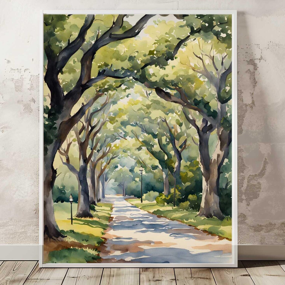 Oak Tree Tunnel Poster Sunlit Live Oak Avenue And Shaded Garden Path