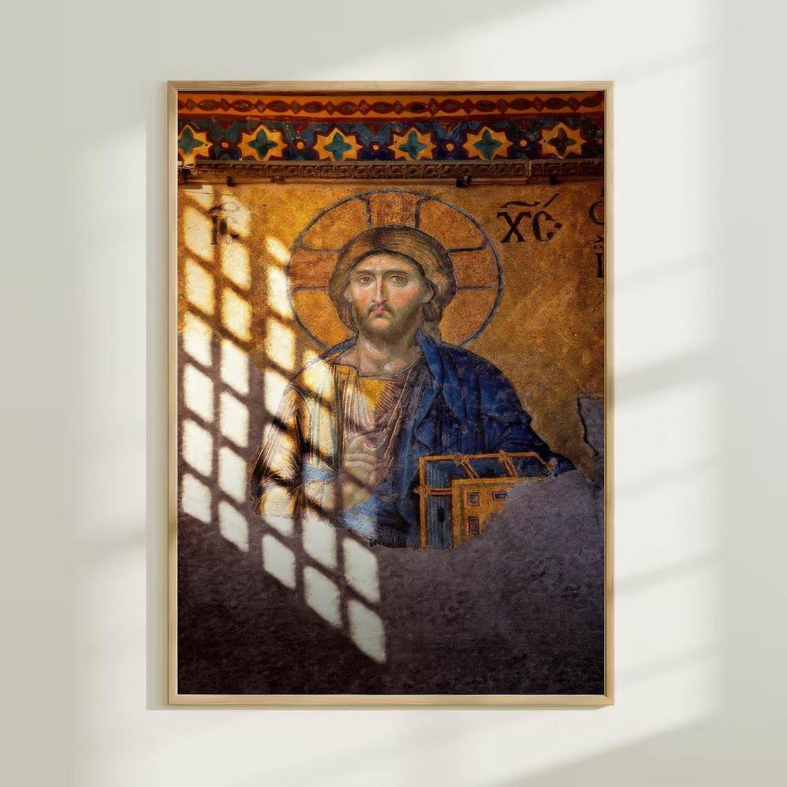Hagia Sophia Christ Pantocrator Gold Mosaic Icon Artwork Poster