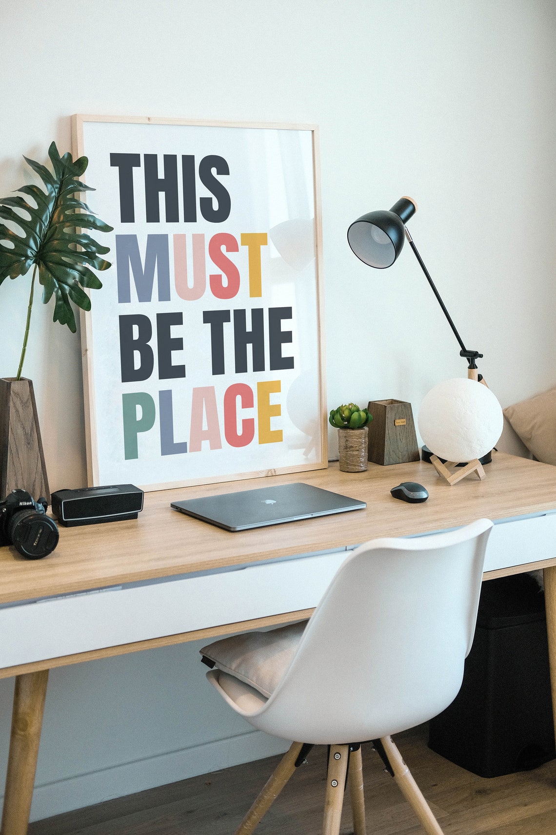 This Must Be The Place Rainbow Typography Quote Poster Decor Art - Image 4