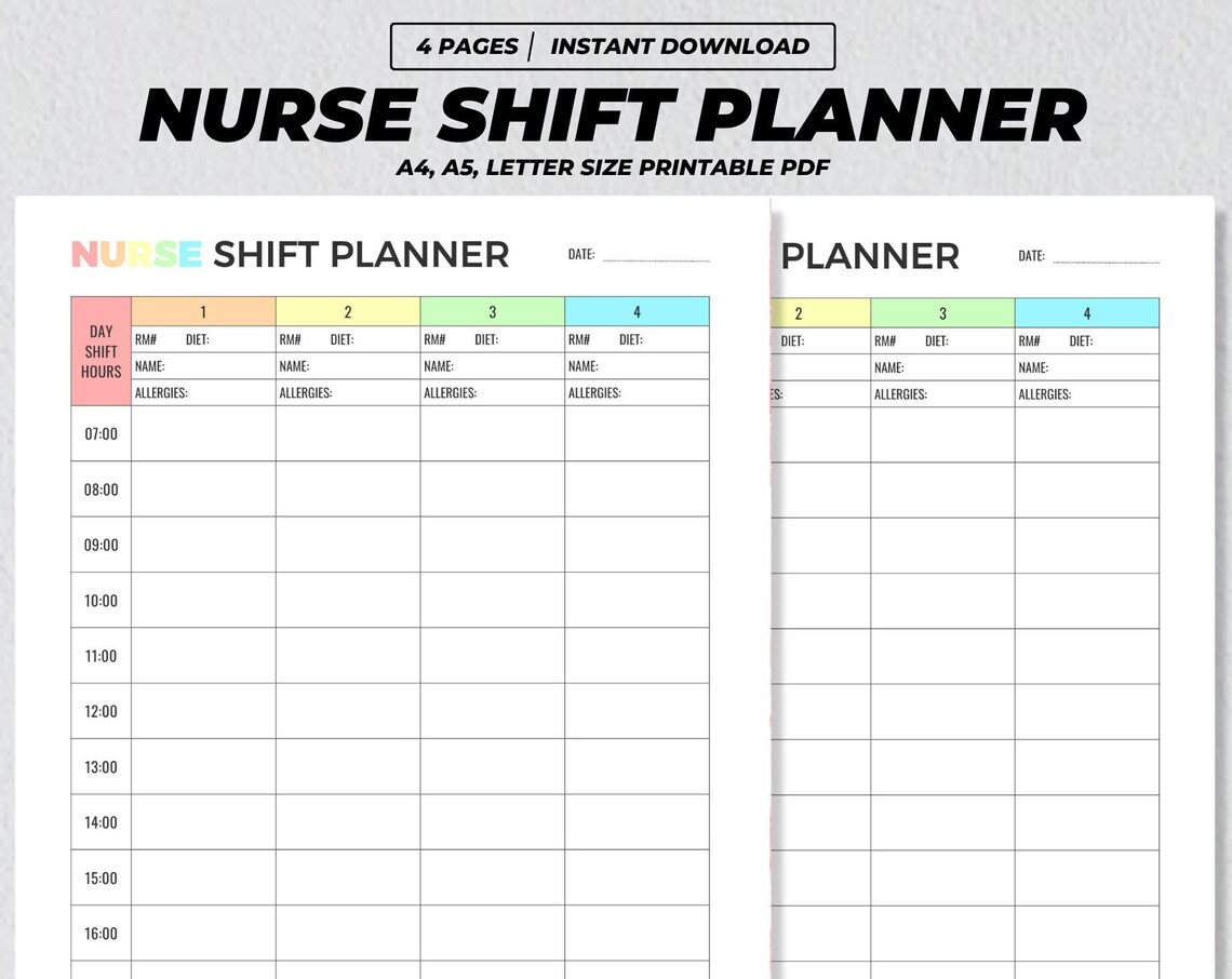 Nurse Shift Planner, Hourly Tracker Art Print