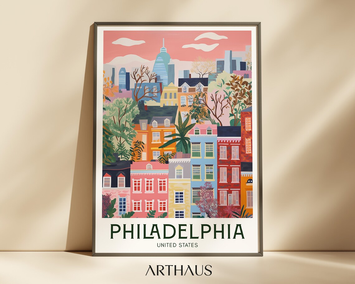 Philadelphia Maximalist Pennsylvania Travel Poster