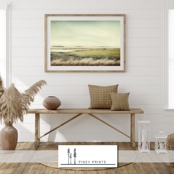 Prairie Meadow Impressionist Painting Vintage Landscape Neutral Western Decor Art Gallery Wall Decor Instant Art