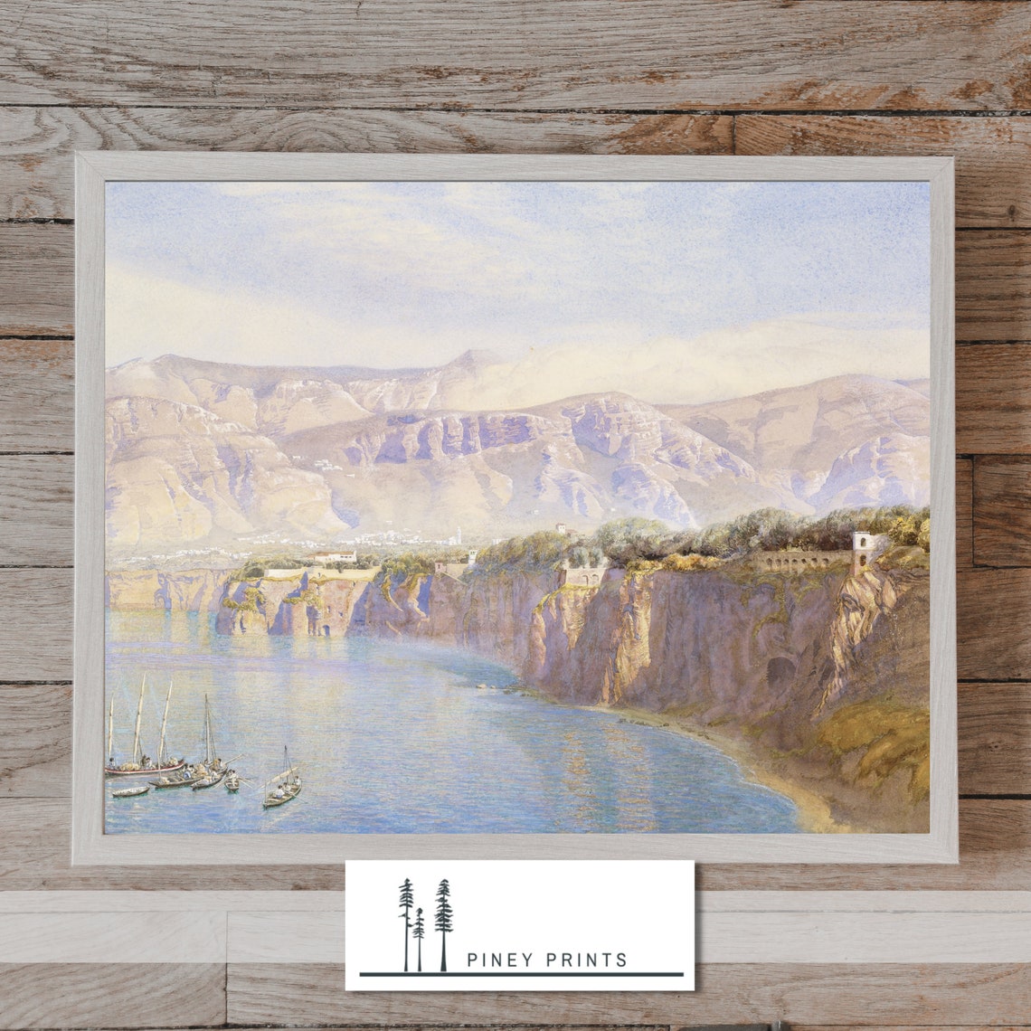 Sorrento Mountains Italian Coastal Landscape Vintage Painting Poster - Image 2