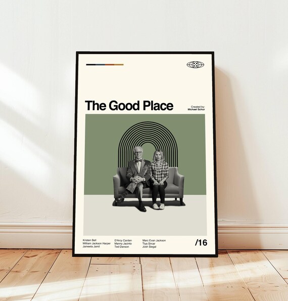 The Good Place TV Series Minimalist Midcentury Fan Art Poster