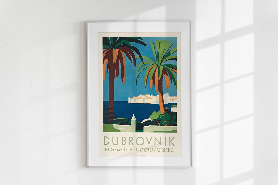 Dubrovnik The Gem Of The Jugoslav Adriatic Vintage Travel Poster
