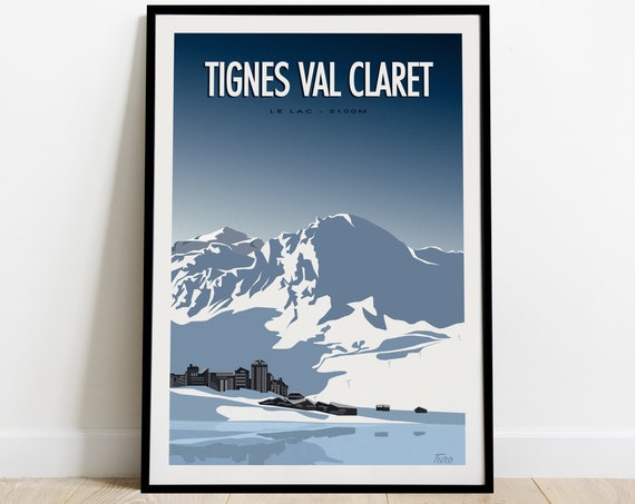 Tignes Val Claret Travel Poster, Alps Landscape