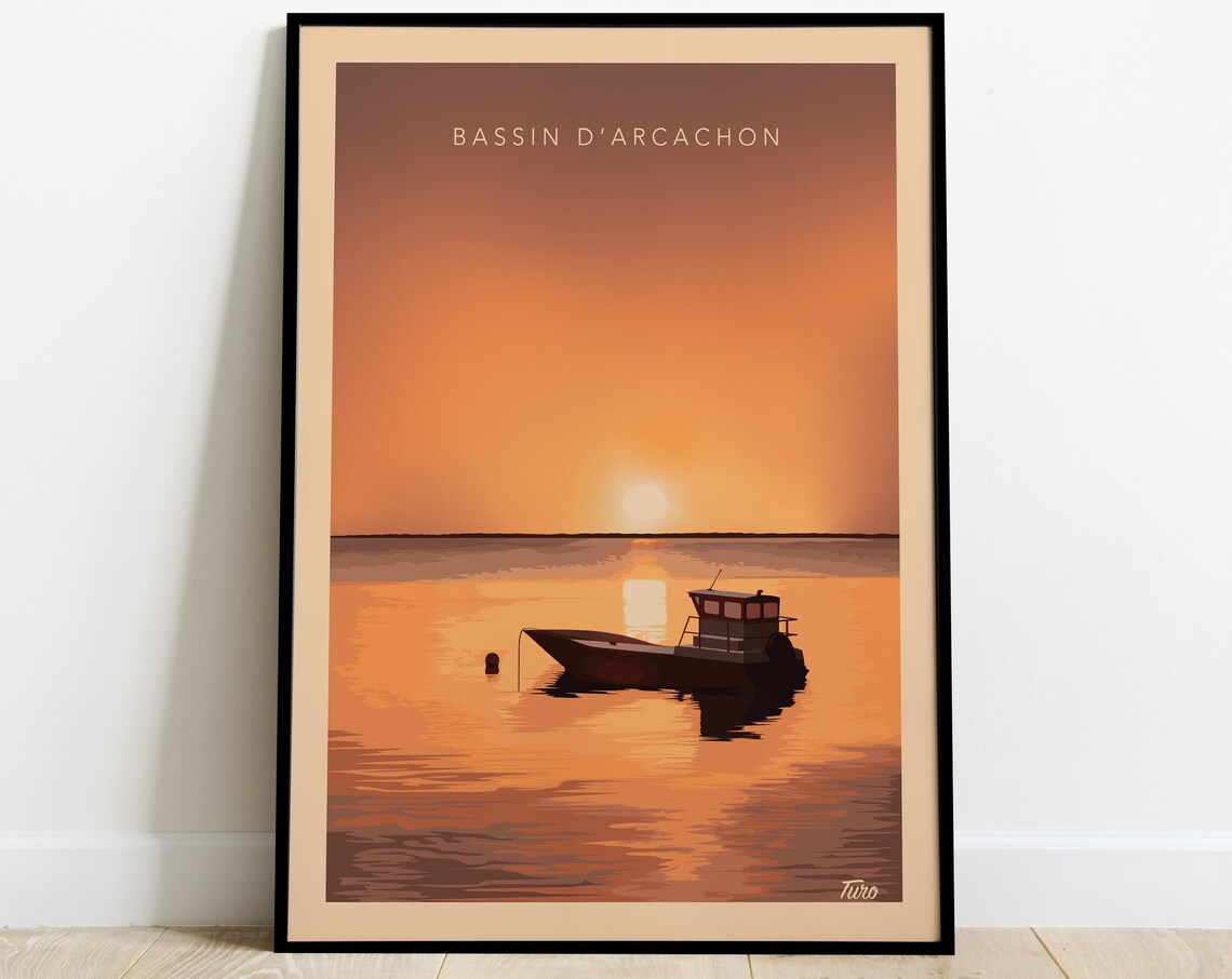 Arcachon Bay La Plate Vintage Travel Poster - Image 3