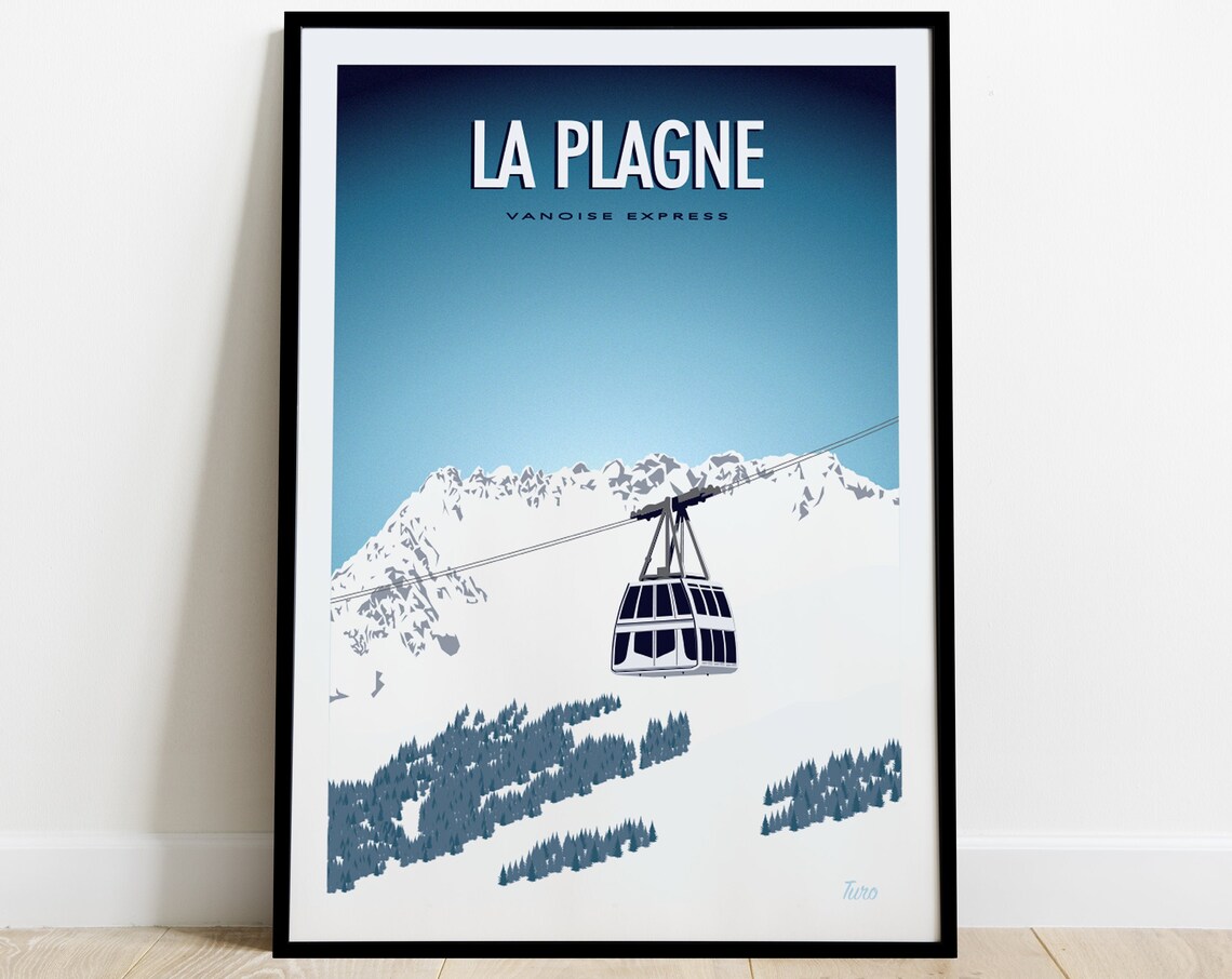 La Plagne Vintage Travel Poster, Vanoise Express - Image 3