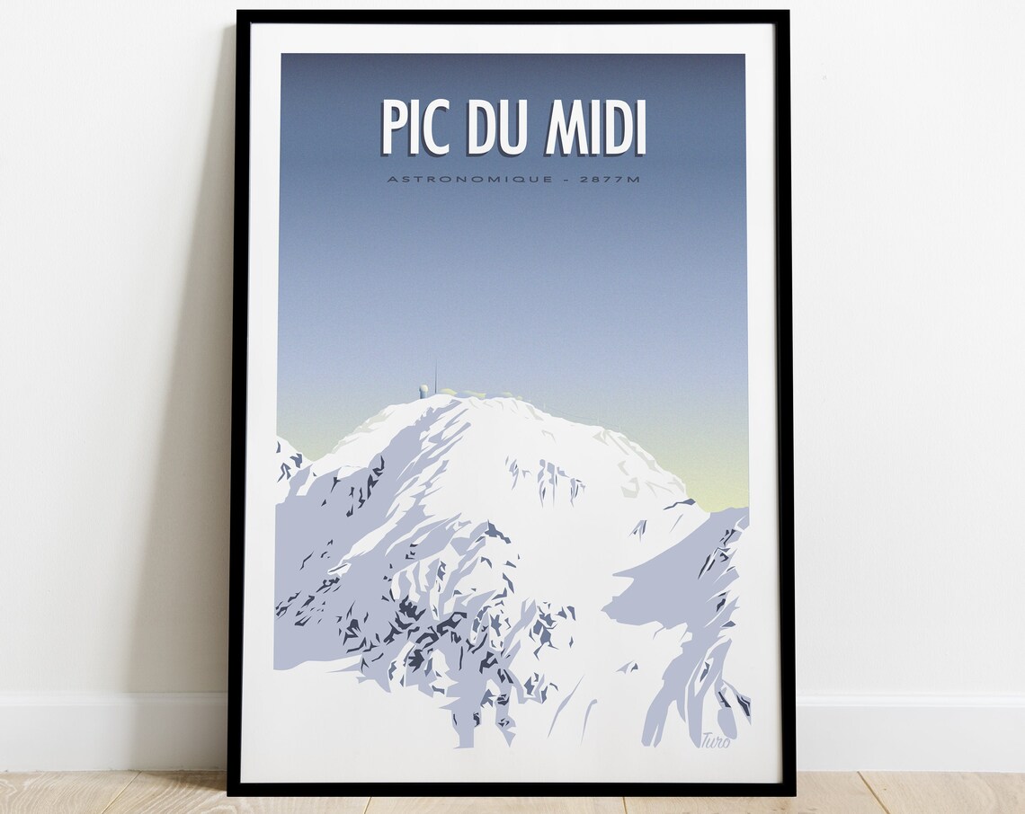 Pic Du Midi Vintage Pyrenees Travel Poster