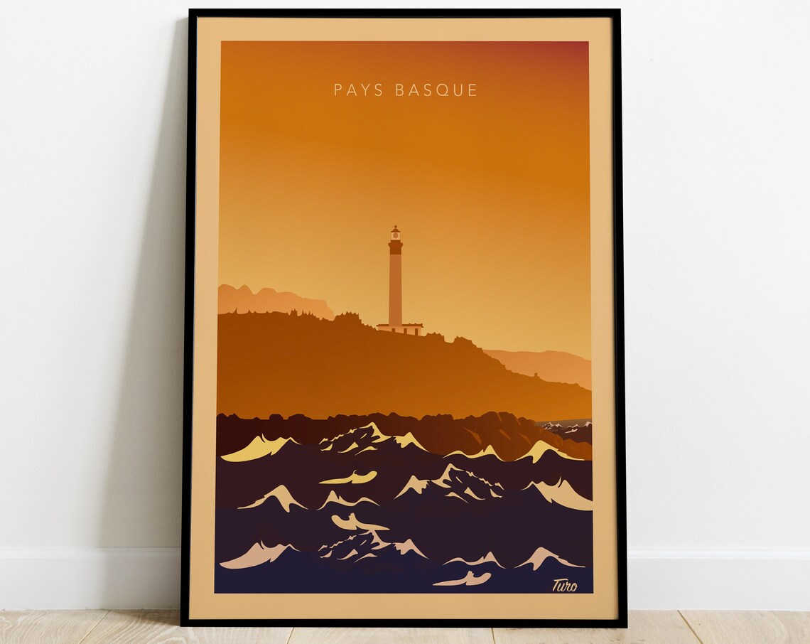Pays Basque Biarritz Vintage Travel Poster Art Print