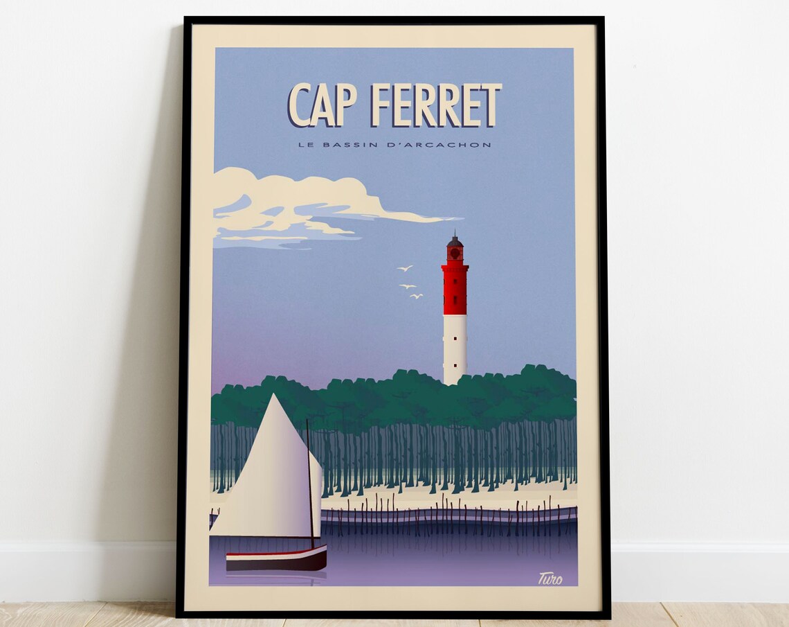 Cap Ferret Vintage Travel Poster, Southwest France - Image 3