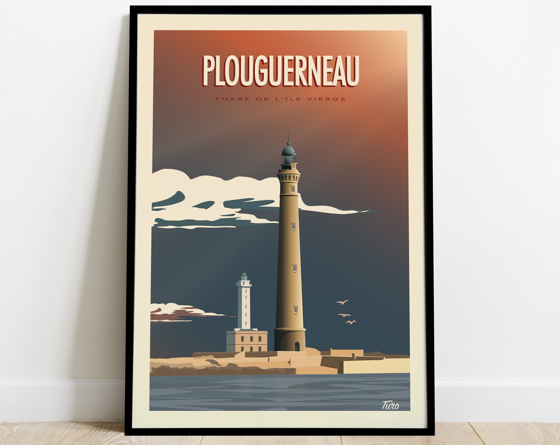Plouguerneau Virgin Island Lighthouse Brittany France Travel Poster